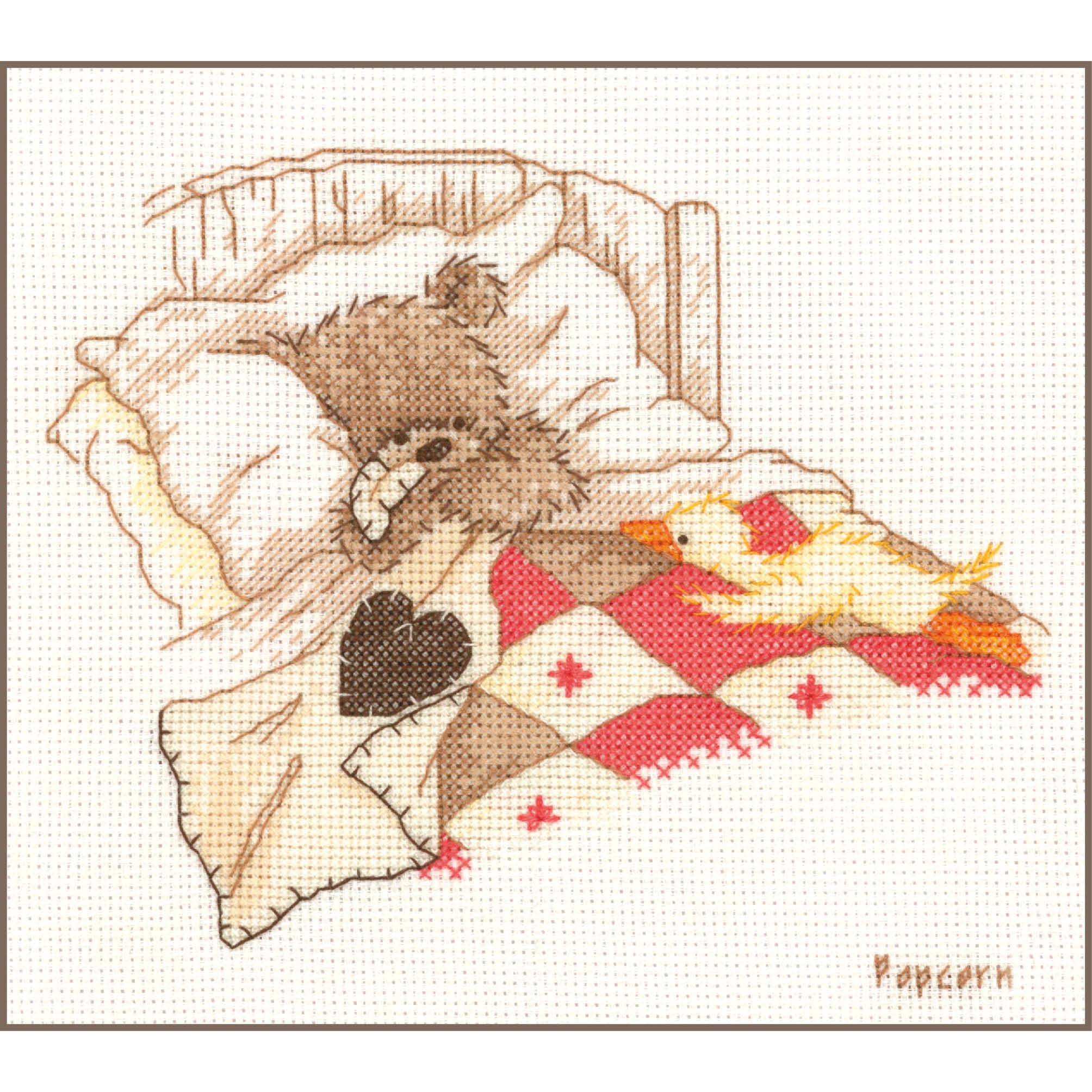 Vervaco Popcorn Cuddle Up Counted Cross Stitch, Multi-Colour