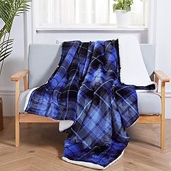 SOCHOW Sherpa Plaid Fleece Throw