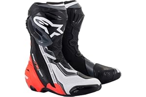 Alpinestars Supertech R Vented Racing Motorcycle Boots, CE-Certified, Lightweight, Advanced Ventilation & Grip