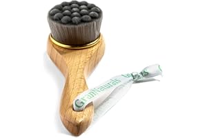 GranNaturals Manual Facial Cleansing Kabuki Brush - Skin Cleanser & Scrubber for Applying Foundation, Makeup, Face Mask, Acne Washing, Daily Deep Pore Cleaning - Men and Women