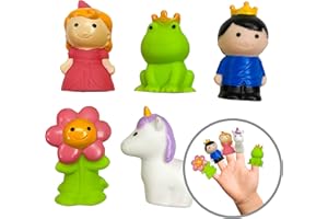 GINSEY Idea Factory Prince & Princess Finger Puppets - Party Favors, Educational, Bath Toys