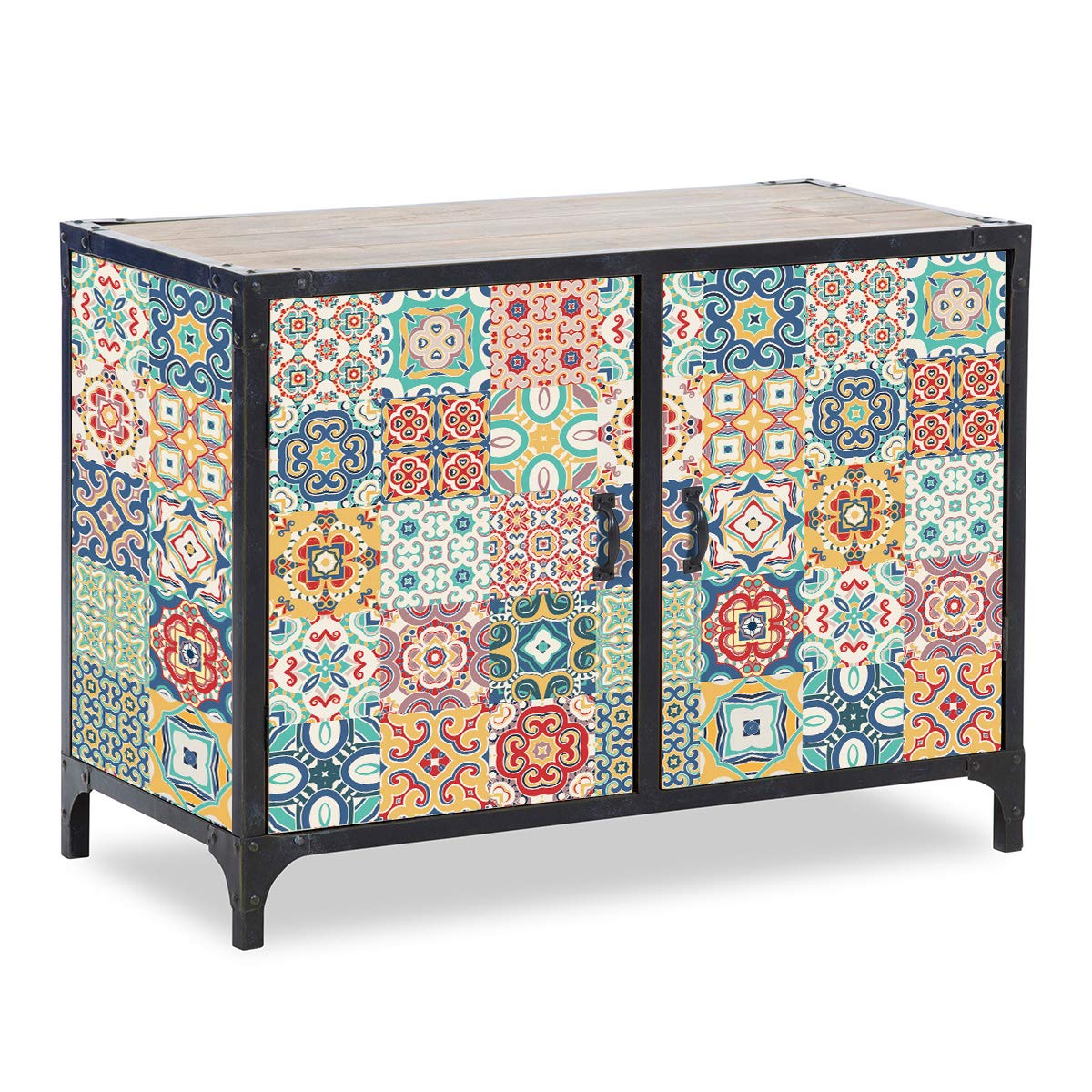 Ambiance Sticker Self-Adhesive Furniture and Tables Tile Stickers for Kitchen and Living Room Decoration Oriano - Pack of 60 Stickers of 20 x 20 cm