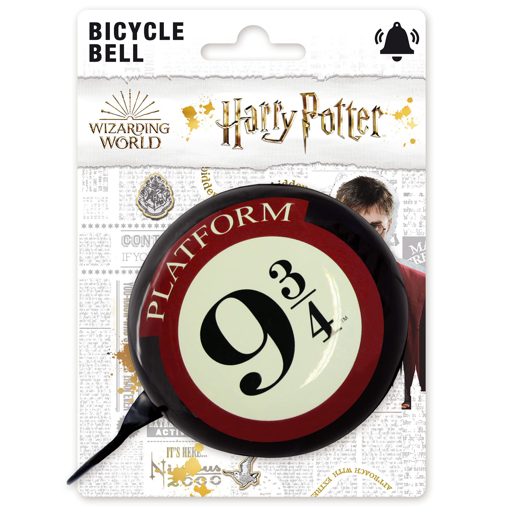 Logoshirt® Harry Potter I Hogwarts Express I Platform 9 3/4 I Bicycle Bell I Bike Bell I Big I Ø 80 mm I Retro I Solid Steel I Original Licensed Product