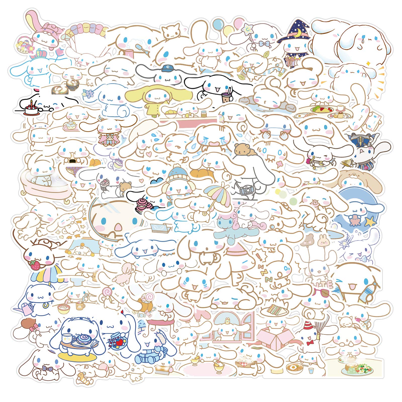 Photo 1 of ROFOLO 100PCS Cinnamoroll Stickers, Cute Dog Stickers, Vinyl Waterproof Stickers for Kids Teens Girls Adults Phone Water Bottles Skateboard Guitar, Matte