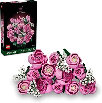 LEGO Botanicals Bouquet of Pink Roses Building Kit for Adults