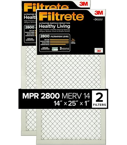 Filtrete 16x25x5 AC Furnace Air Filter, MERV 13, MPR 1900, Premium Allergen, Bacteria & Virus Filter, Electrostatic Air Cleaning Filter, 2-Pack (Actual Size 15.75 x 24.13 x 4.88 in Filtrete 16x25x5 AC Furnace Air Filter, MERV 13, MPR 1900, Premium Allergen, Bacteria & Virus Filter, Electrostatic Air Cleaning Filter, 2-Pack (Actual Size 15.75 x 24.13 x 4.88 in