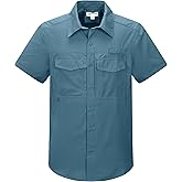 33,000ft Men's Fishing Shirts Lightweight Cool Quick Dry Sun Protection UV Short Sleeve Shirt for Casual Hiking Safari Travel