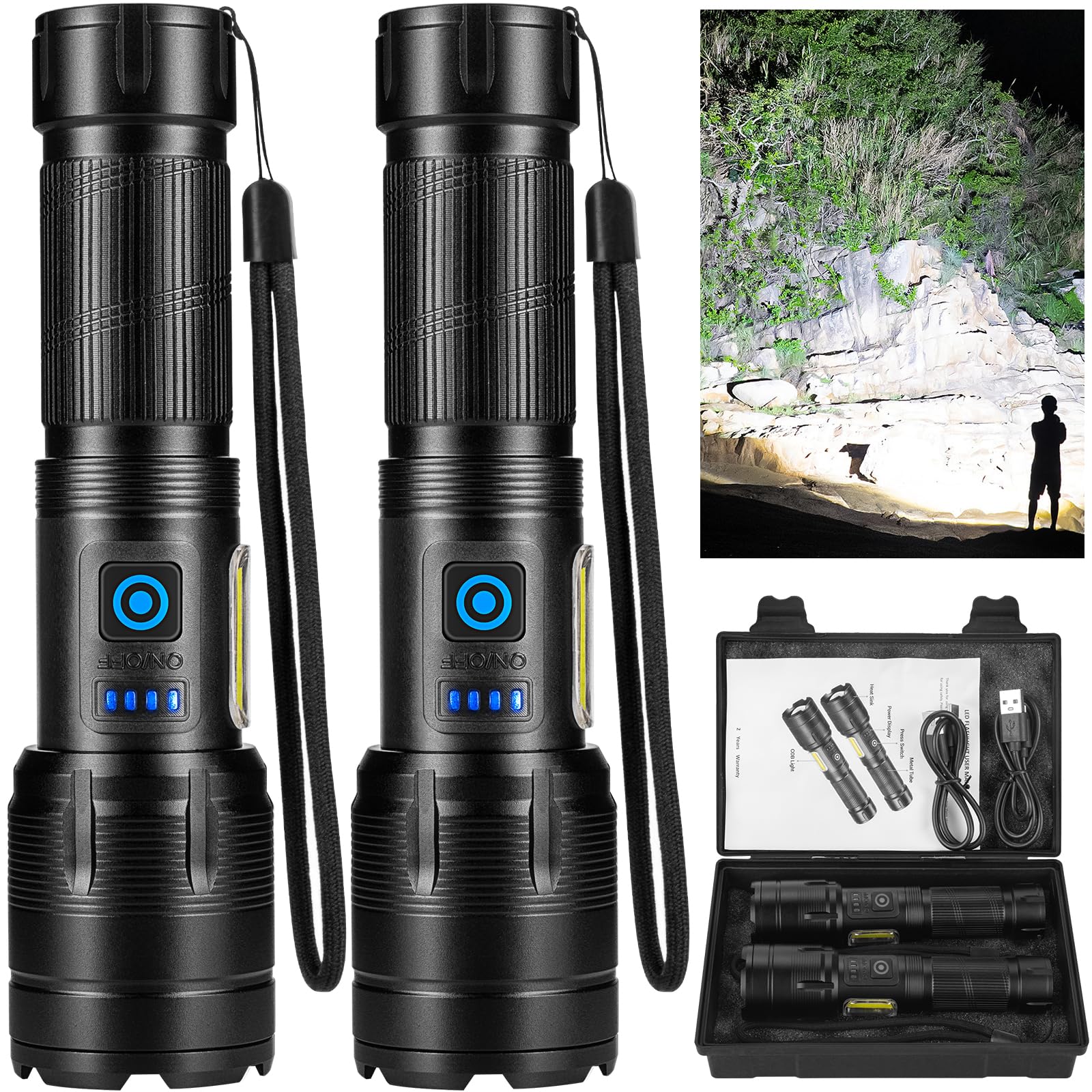 AURASEASON Rechargeable Flashlights High
