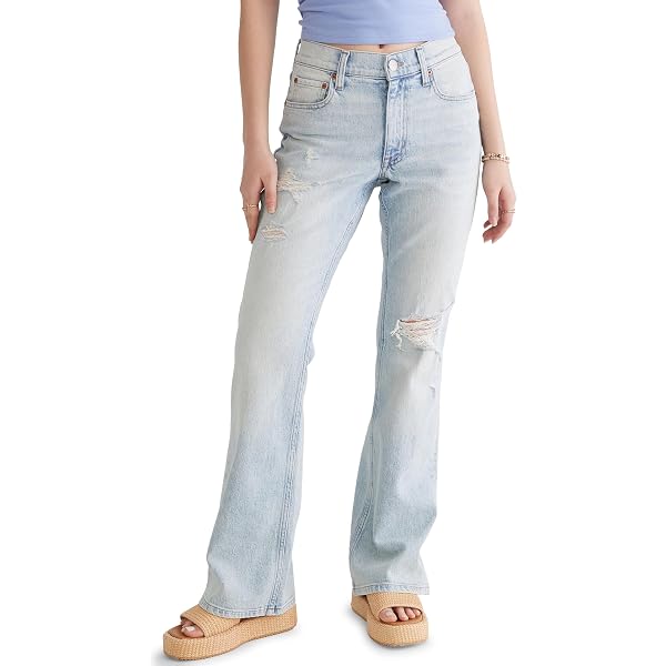 Jeans Aeropostale Skinny Flare Déchirés - Taille 9/10 Femmes Juniors - Occasion Très Bon état
