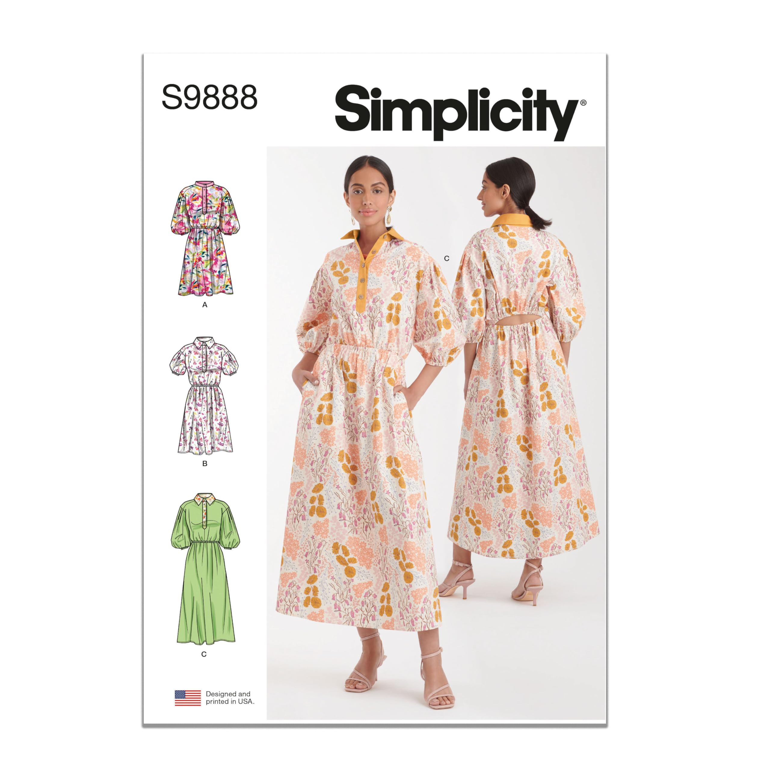 SIMPLICITY SS9888H5 Misses' Dresses H5 (6-8-10-12-14)