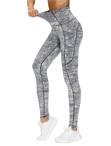 High Waisted Leggings Jacquard Amazon THE GYM PEOPLE Thick High