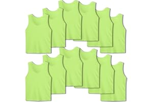 SPTEHW Scrimmage Vests Pinnies Team Practice Jerseys for Kids,Youth and Adult Sports Soccer,Football,Basketball(12 Pack)