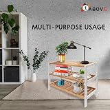 1ABOVE Bamboo Shoe Rack 3 Tier White Natural Plant Rack for Small Spaces view 7