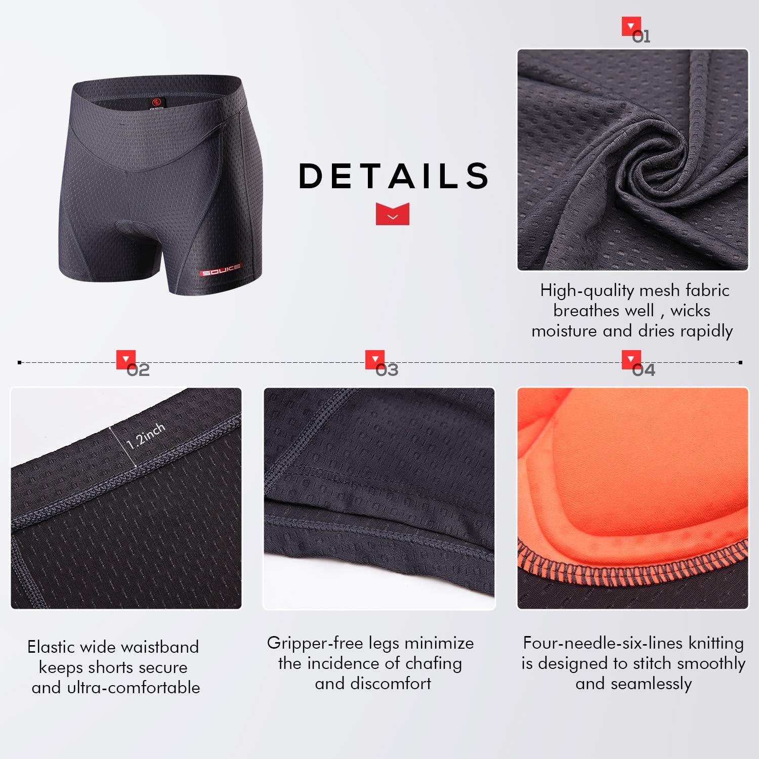 Eco-daily Cycling Shorts Women's 3D Padded Bicycle Bike Biking Underwear Shorts: Clothing
