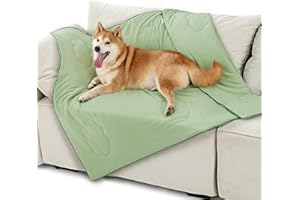 LE SURE Premium Cooling Blankets for Large Dogs - Washable Dog Cooling Throw Blanket with Q-MAX>0.4，Durable Self Cooling Pet Mat for Cat, Soft Cooling Summer Blanket for Hot Weather, Green, 40x50