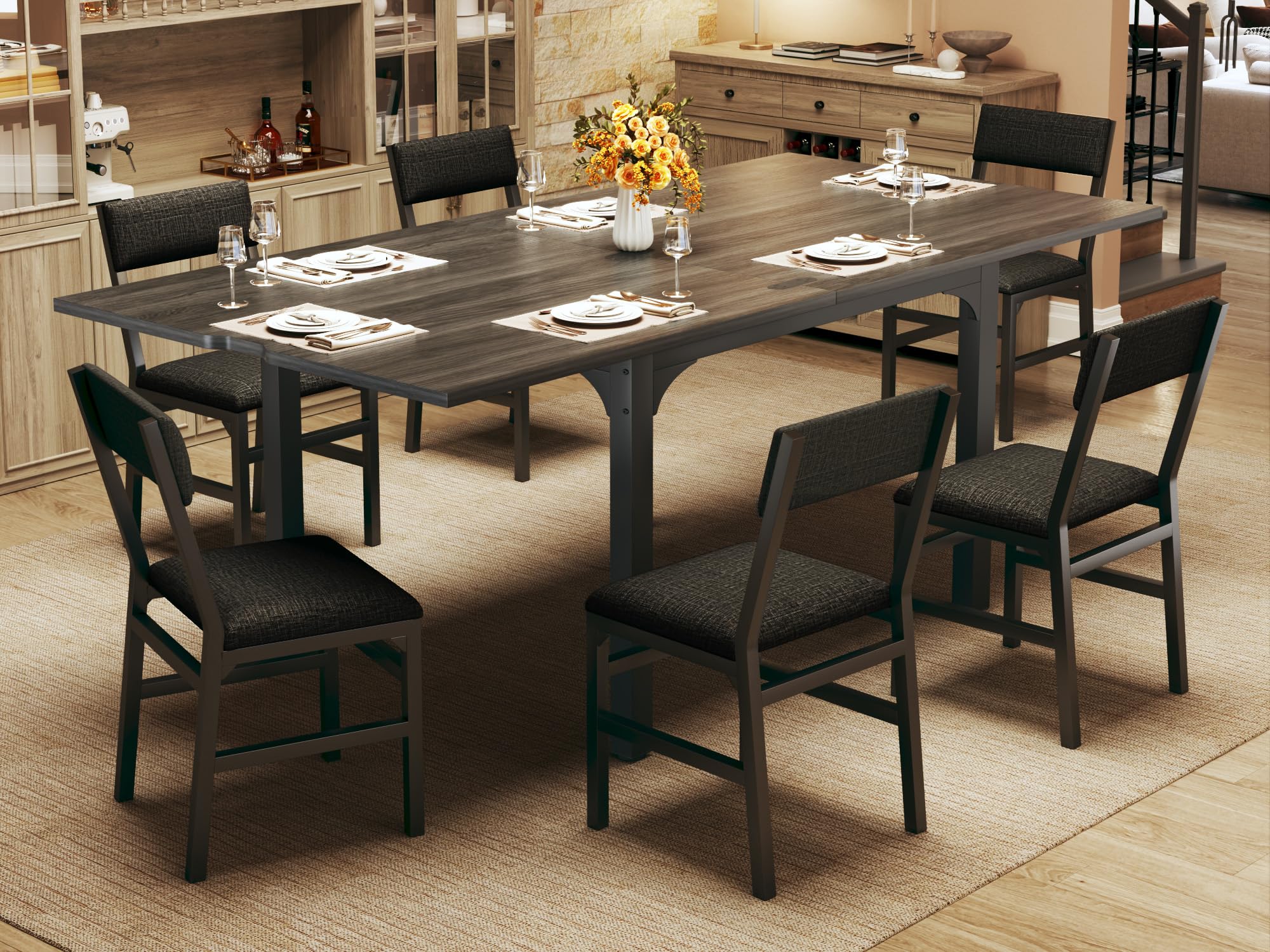 7-Piece Dining Table Set for 4-6, Extendable