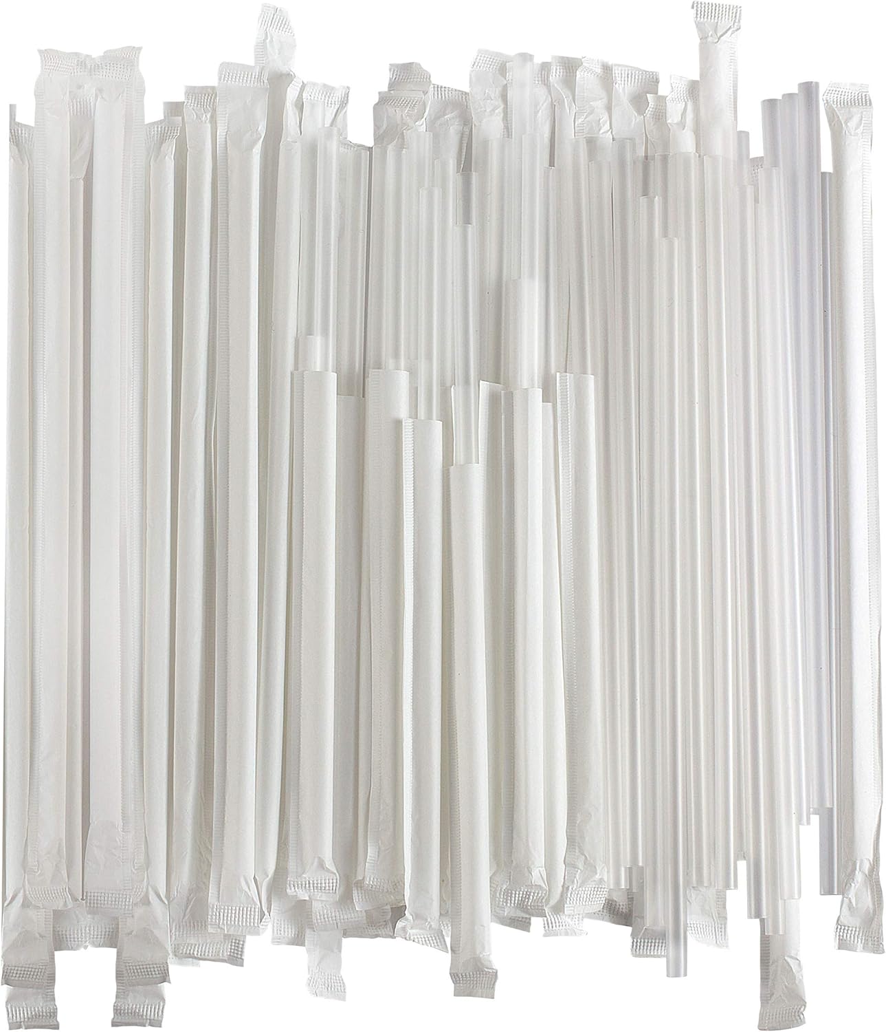 Disposable Plastic Drinking Straws - Individually Paper Wrapped (Clear, 500): Kitchen & Dining