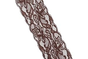 AIETSYEI Elastic Lace Trim 10 Yards Brown Lace Ribbon Floral Pattern Stretchy Fabric for Sewing, Garment, Gift Wrapping
