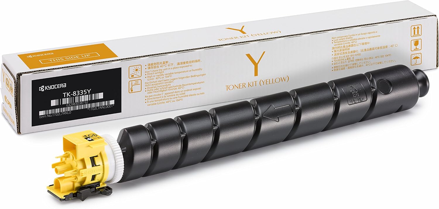 Kyocera Toner Cartridge TK-8335 Y, YELLOW, 12.000 Pages High Capacity Genuine Premium Printer Toner, 1T02RLANL0, T02RLANL