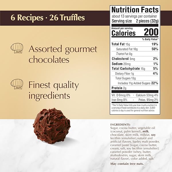 LINDT GOURMET CHOCOLATE TRUFFLES GIFT BOX, ASSORTED CHOCOLATE CANDY FOR MOTHER’S DAY GIFTS, 26 COUNT, 14.7 OZ. BOX
