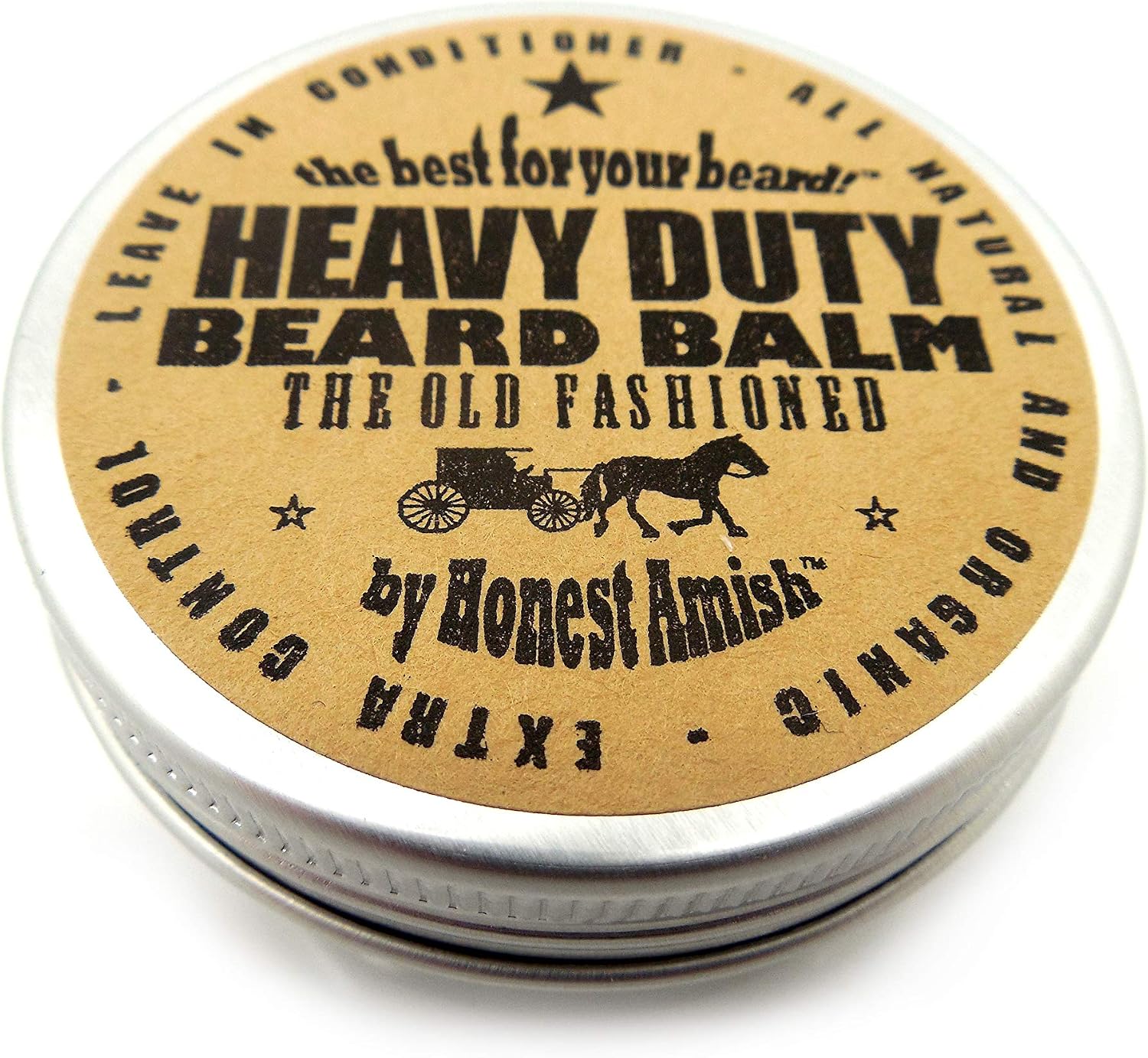 Honest Amish - Heavy Duty Beard Balm - 2 Ounce - Beard Conditioner, 60 ml (Pack of 1)