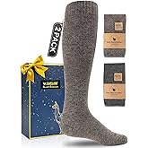 Juclise Alpaca Wool Heavyweight Knee High Compression Socks, Thick Winter Thermal Warm Soft Circulation Travel Flying