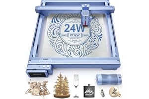 IKIER K1 Pro Laser Engraver with Auto Air Assist Pump, 24W Output Laser Cutter, 120W DIY Laser Engraving Machine, Laser Engraver for Wood and Metal, Craft Paper, Acrylic, Leather