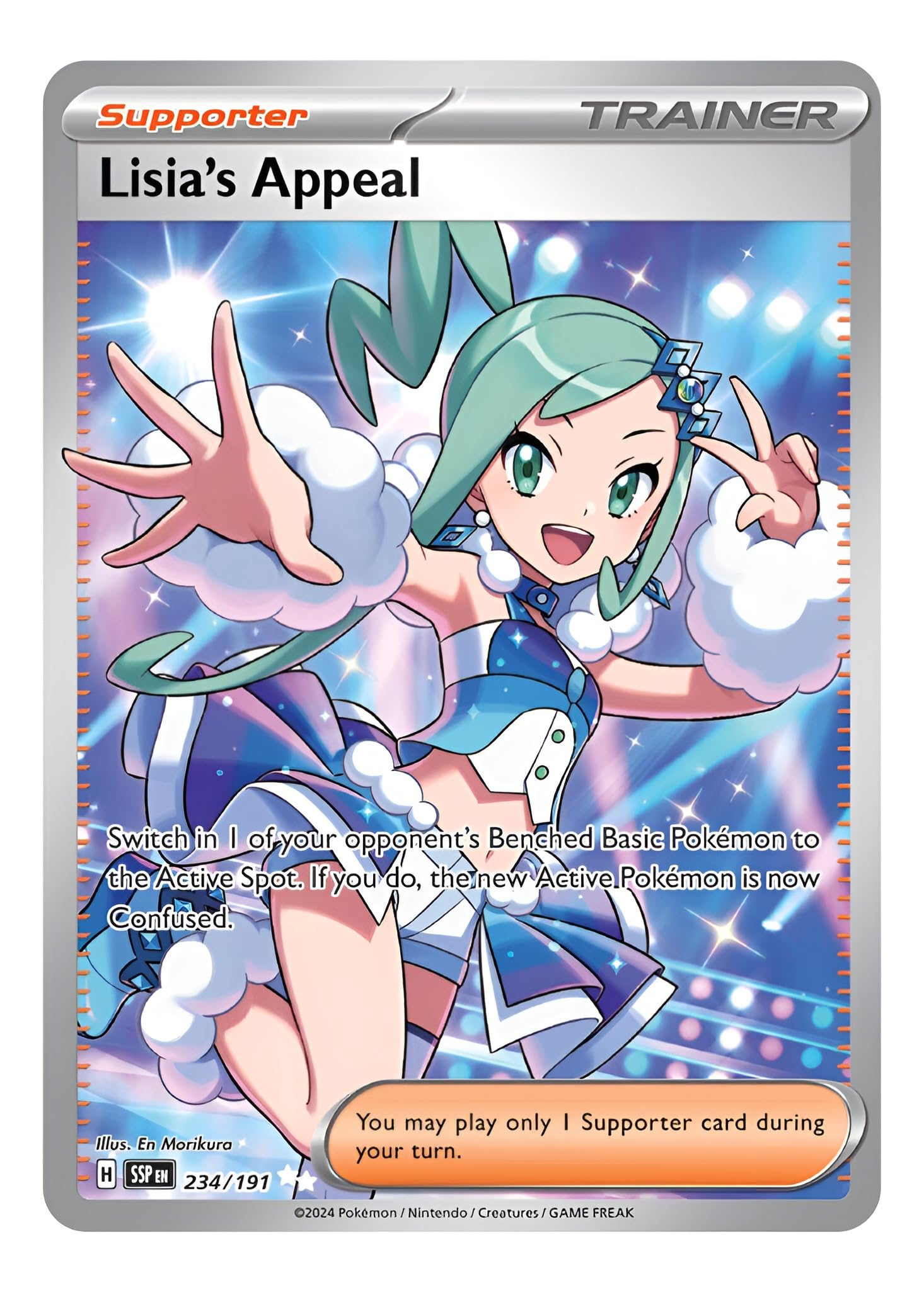 Lisia's Appeal 234/191 Ultra Rare Full Art Trainer Card | Shiny Pokémon Cards | Rare Pokemon Cards | Surging Sparks | Pokemon Scarlet and Violet | Titan Cards Authenticated