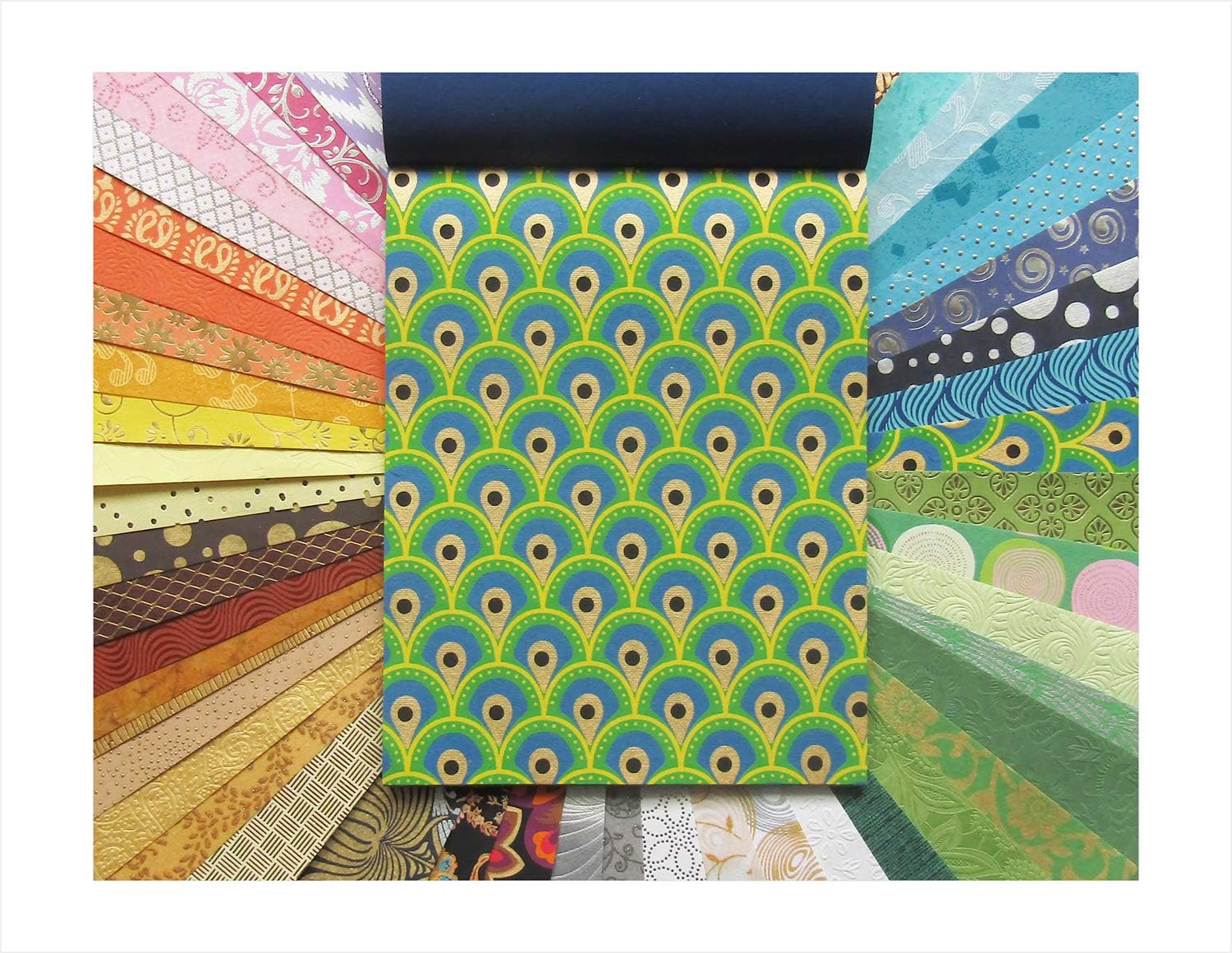 Paperhues Decorative Scrapbook Papers 8.5x11" Pad, 60 Sheets, Assorted Colors.