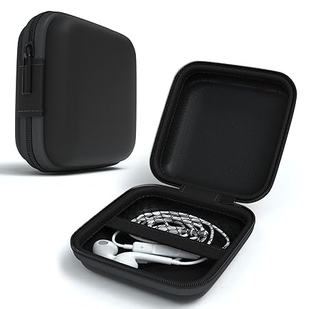 EAZY CASE Universal Tasche für In-Ear Kopfhörer mit Netzfach - Hardcase Aufbewahrungsbox, Schutztasche mit umlaufenden Reißve