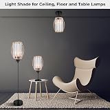 Giggi Gold Crystal Light Shade Cylinder 16x20cm with Oval Rings view 3