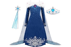 knemmy Girls Princess Dress For Toddlers Halloween Costume Cosplay Christmas Birthday Party Outfit, Blue
