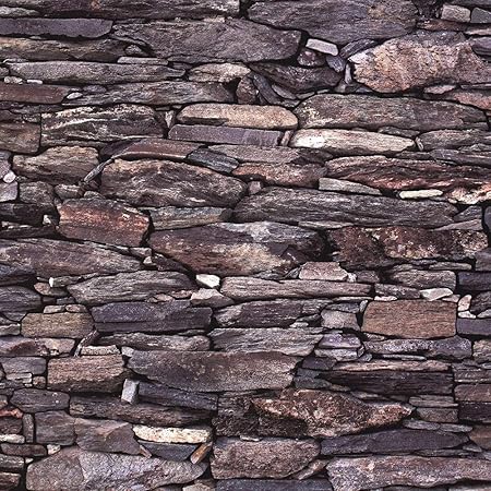 Brick Effect Wallpaper Slate Stone Rustic Weathered Realistic 3d Charcoal Debona Amazon Co Uk Kitchen Home
