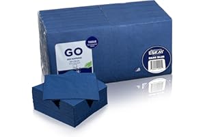 Dark Blue Beverage Napkins, 2-Ply Disposable Paper Napkins-Bar, Cocktail, Weddings, Birthday, EU Made, (300 Count)