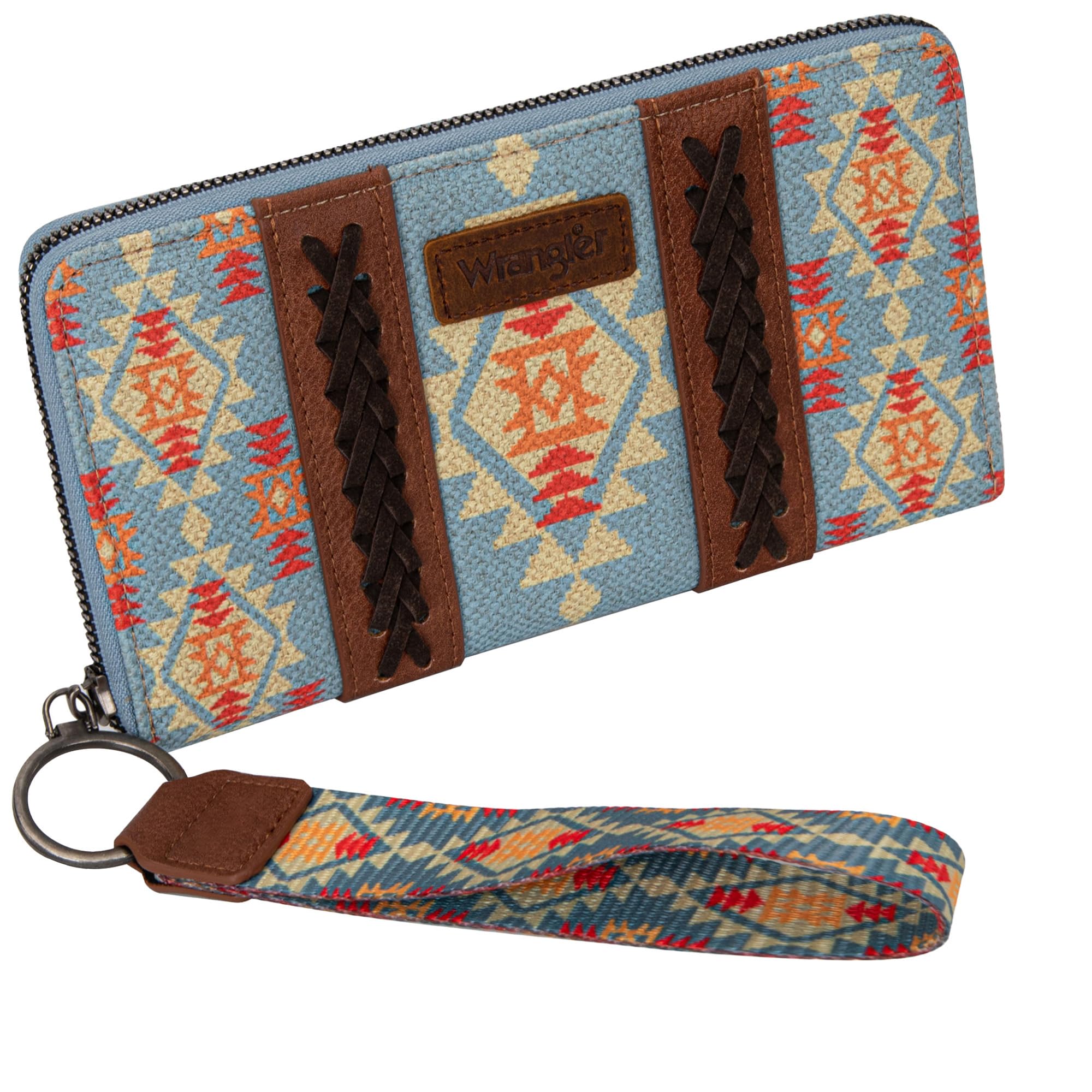 Montana West × Wrangler Wristlet Western Wallet Boho Aztec Credit Card Holder Gifts for Women Ladies Female WG2202-W006BR Image