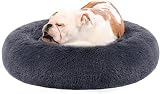 Feandrea Donut Dog Bed 80 cm Dark Grey with Removable Washable Cover