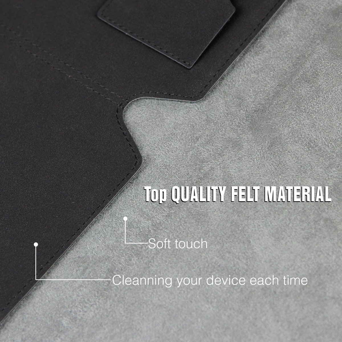 Vanctec for iPad Pro 9.7 Sleeve Case, Universal 10 inch Sleeve, 10.1 inch Felt Sleeve Bag Pouch, Carrying Protective Case For iPad Air iPad 2 3 4 Air 2 iPad Pro 9.7 Android 10.1 Tablet, Black