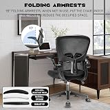 Durrafy Ergonomic Office Chair, Adjustable Lumbar Support, Flip-up Armrests view 8