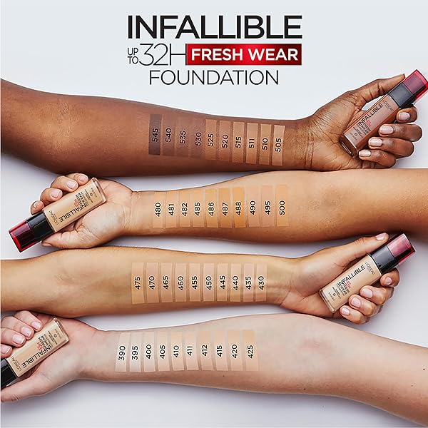L’OREAL PARIS MAKEUP INFALLIBLE UP TO 32 HOUR FRESH WEAR LIGHTWEIGHT FOUNDATION, 520 SIENNA, 1 FL OZ, PACKAGING MAY VARY