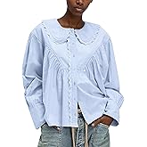 HOCANDY Peter Pan Collar Shirt Blouses for Women