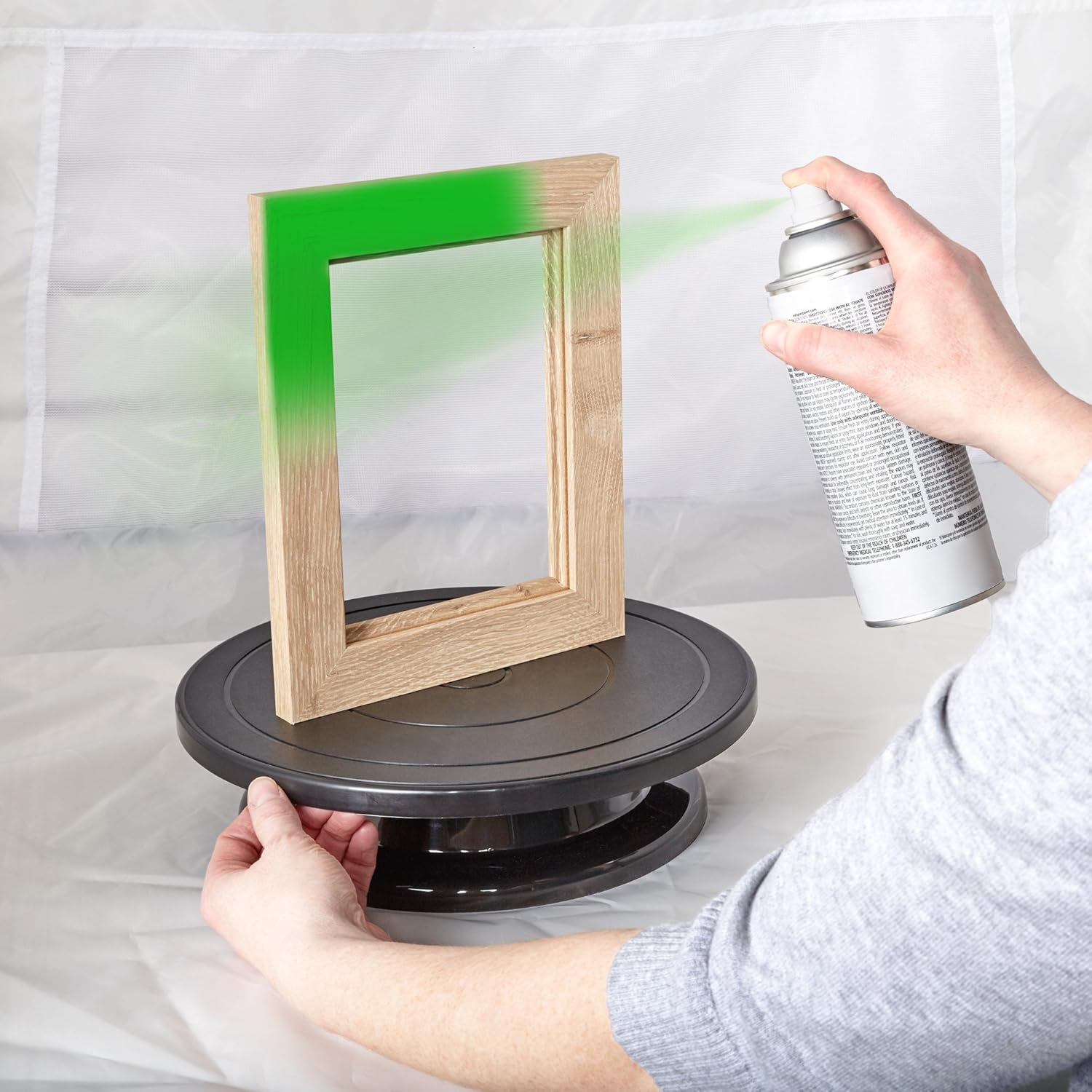 HomeRight Turn Table for Paint Spraying C900086.M Round Platform to Hold Spraying Projects, Smooth Rotation for Paint Spraying and Crafting Projects,BLACK: Home Improvement