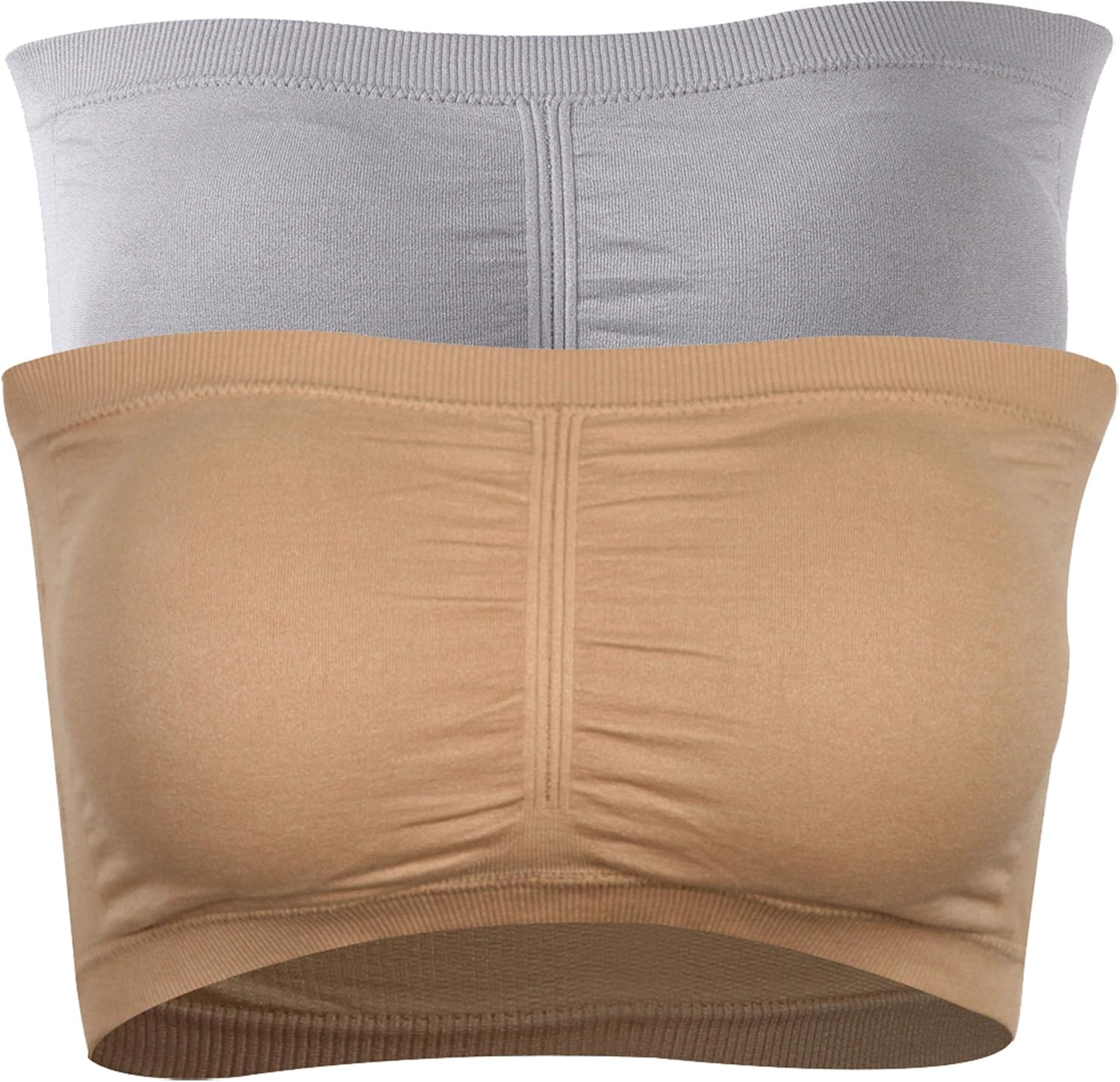 DD DEMOISELLE Plus Size Padded Tube Top Bra Strapless Bandeau Stretch Seamless Bra for Women/Girls 1-4 Packs: Clothing