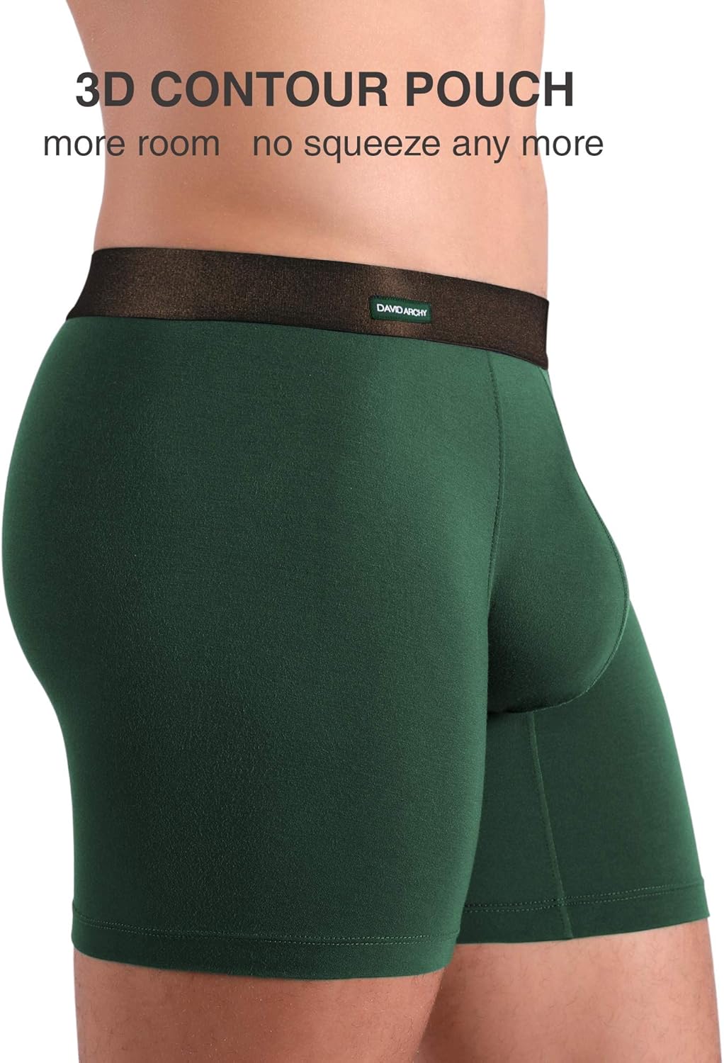 DAVID ARCHY Mens 3 Pack Underwear Ultra Soft Comfy Breathable Bamboo Rayon Basic Boxer Briefs