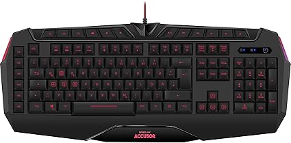 Speedlink ACCUSOR Advanced Gaming Keyboard - Tastatur für Büro/Home Office (LED Tastenbeleuchtung - programmierbare Makrotast
