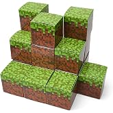 24 Pcs Pixel Paper Boxes, Video Game Party Decorations Supplies, Gaming Thematic Pixelated Favor Box - 3.5 x 3.5 Inch