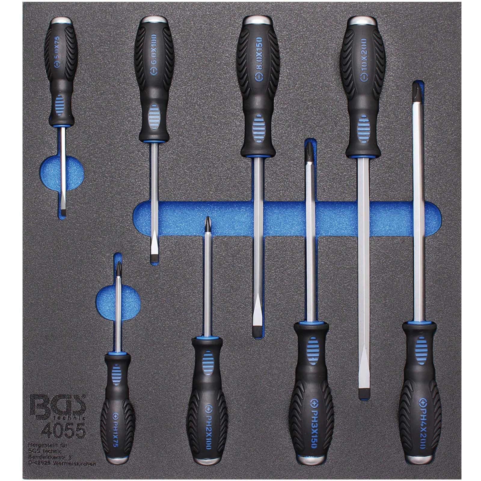 BGS 4055 | Tool Tray 2/3: Cross and Slot Screwdrivers | 8 pcs.