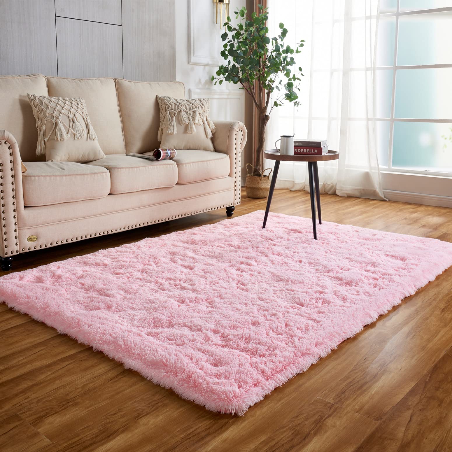 Achiiso Small Fluffy Rugs,Washable Long Plush Rugs,Pink Thick Rug Suitable for Bedroom Kidsroom,Living Room,Dorm Room (Pink,60x120 cm) — image 1