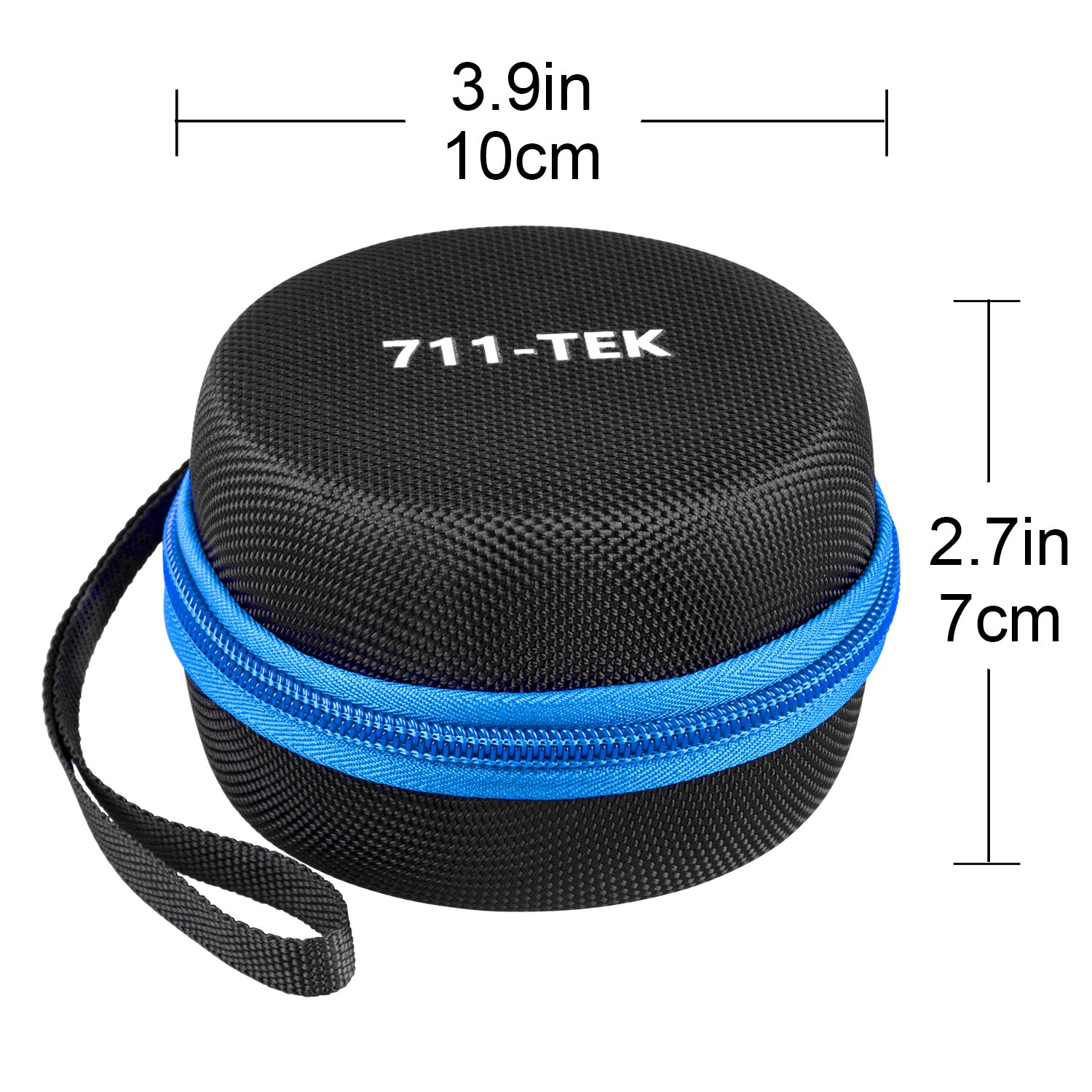 711TEK Echo Dot (2nd Generation) Case, Portable Carrying Travel Bag Protective Hard Case Cover with Screw-Lock Carabiner, Fits Phone Headset, Charger and USB Cable (Black)