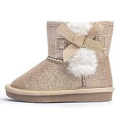 KRABOR Toddlers/Little Girls Boots,Glitter Warm