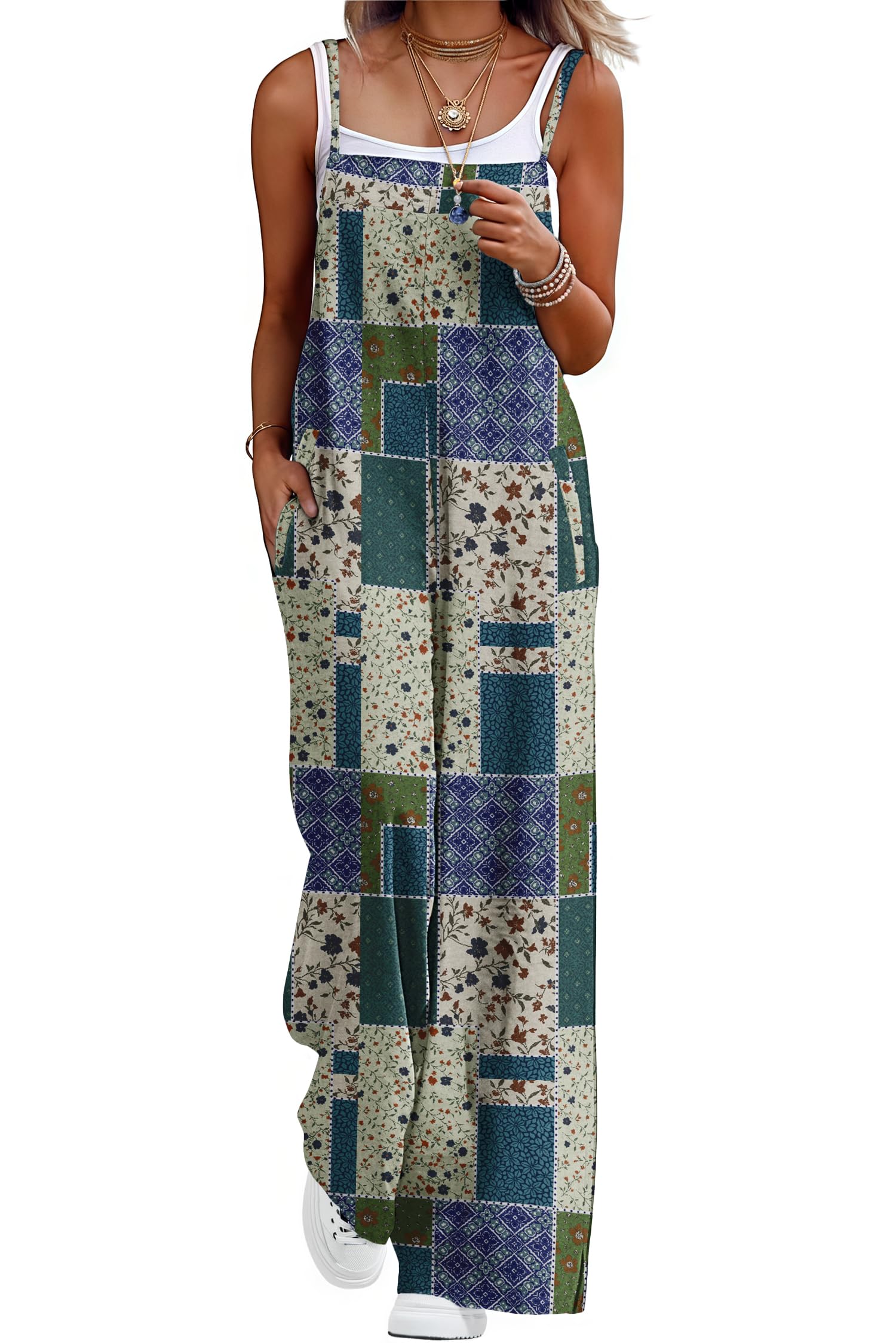 Lepunuo Jumpsuits for Women Casual Casual Womens Rompers for Summer Loose Fit Wide Leg Overalls Baggy Jumpsuit Fashion Image